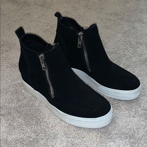 steve madden platform wedge sneaker with zipper